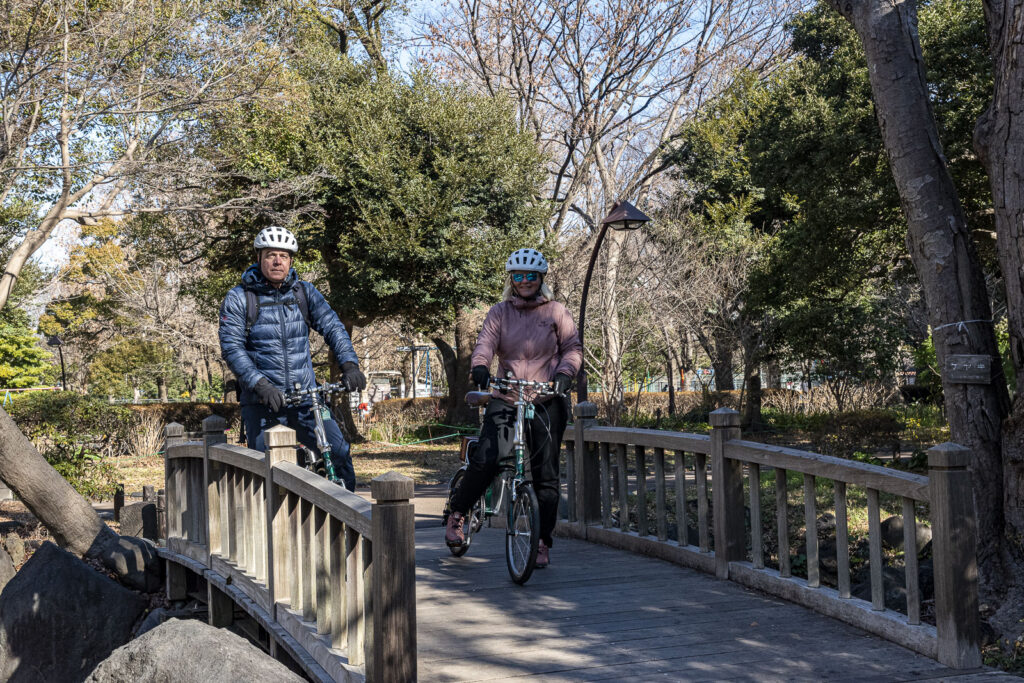 A peaceful park in the busy city of Tokyo.