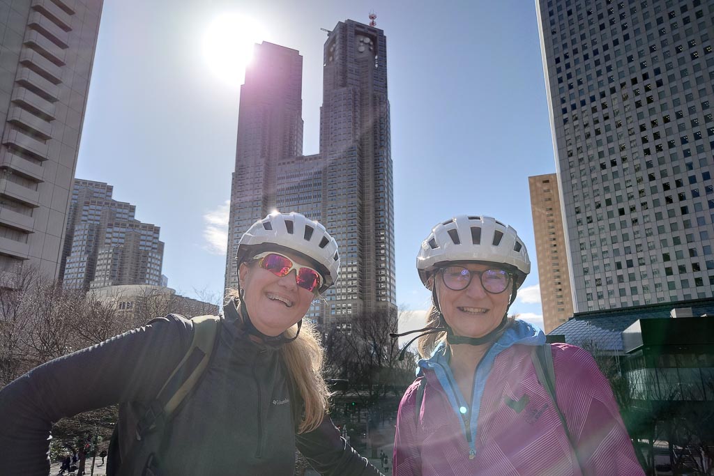 Big smiles from the start in front of Shinjuku Tokyo Metropolitan Government Office Building!