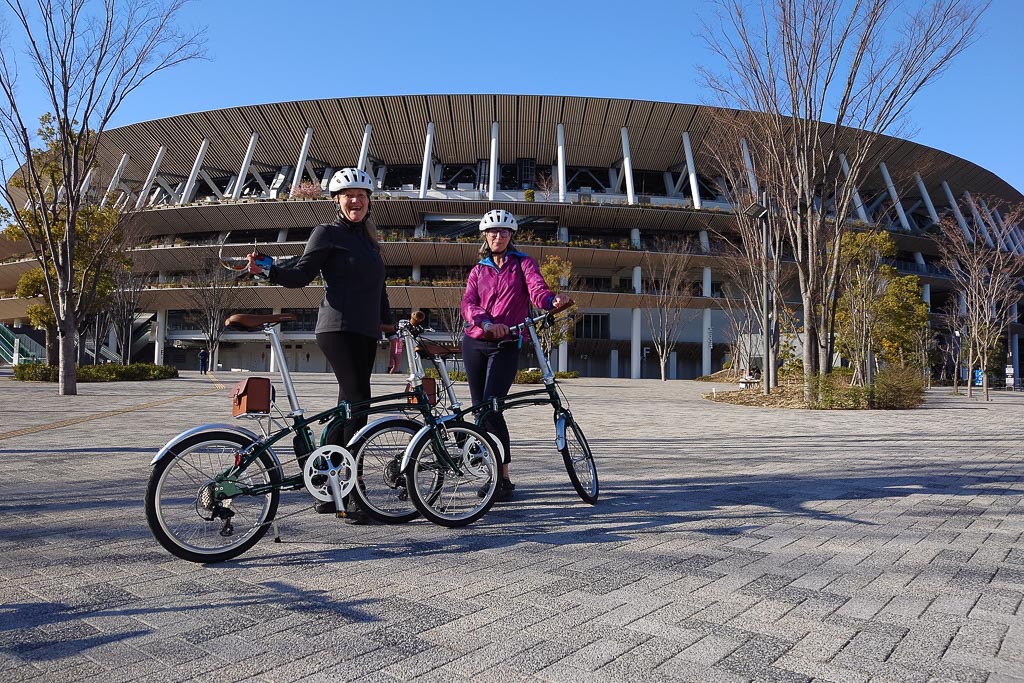 Smiles in front of National Stadium.