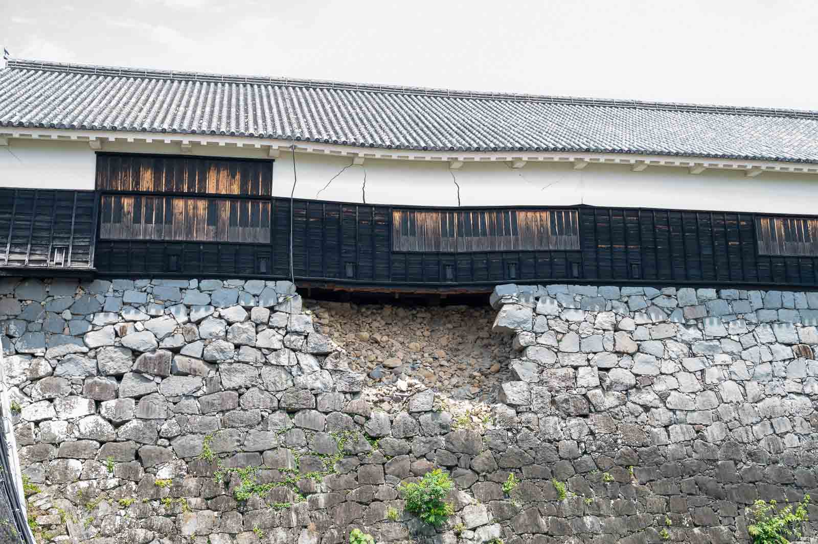 damaged stone walls