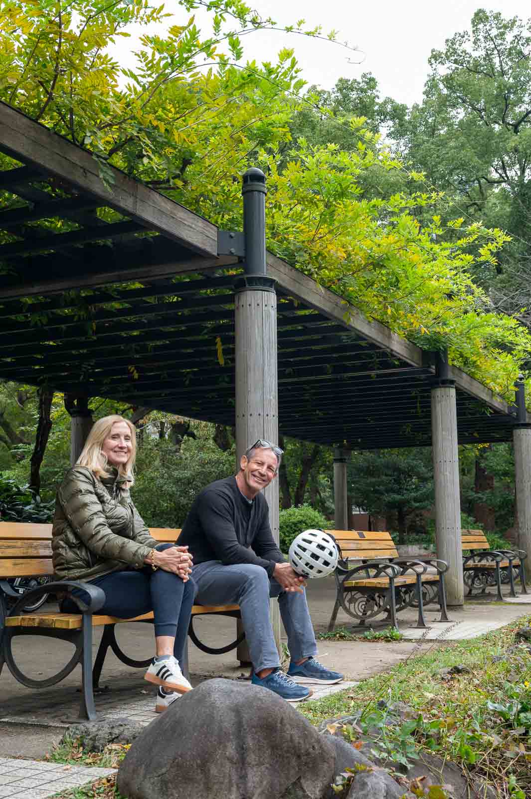 Relaxing at a peaceful park